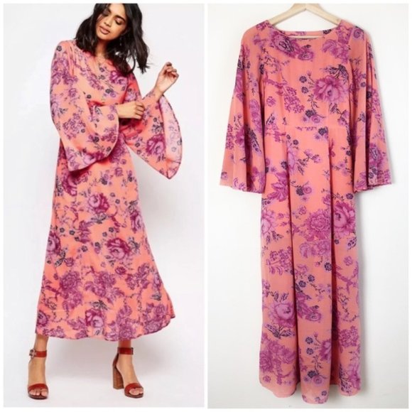 NWT Free People Melrose Floral Open Back Maxi - Picture 5 of 15